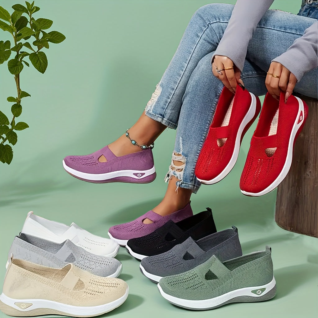 ayollar uchun nafas oluvchi slip-on sport poyabzali, kundalik plyaj krossovkasi, ko'p rangli