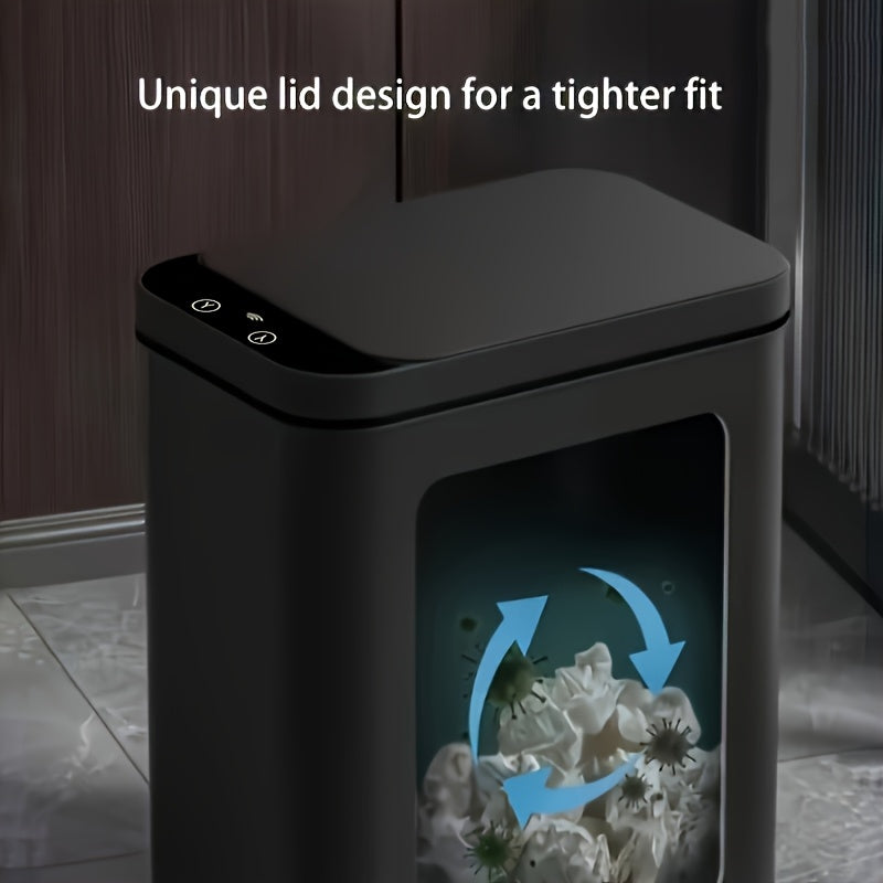 Cubo de basura alimentado por batería con apertura automática de la tapa, para uso doméstico en pared, funciona con 36V