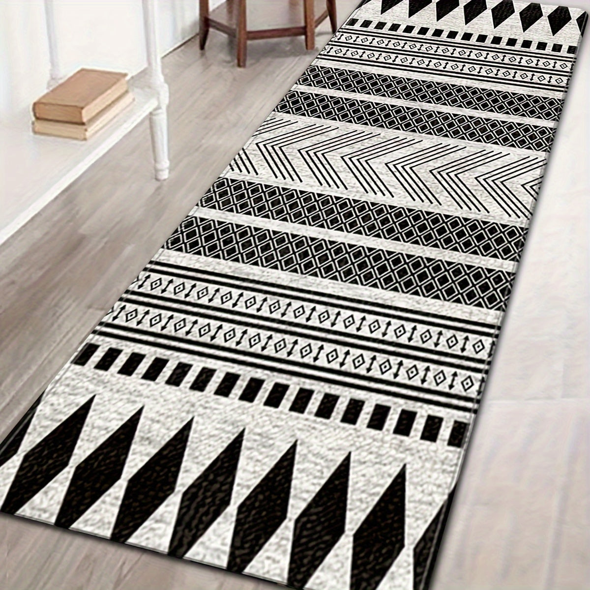 Non-Slip Moroccan Area Rug, Soft Braided Design, Machine Washable for Living Room and Kitchen