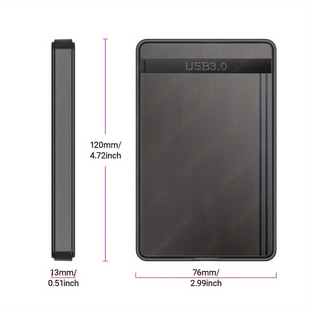 2.5 Inch SATA SSD External Enclosure USB 3.0 Black for 7-9.5mm Drives
