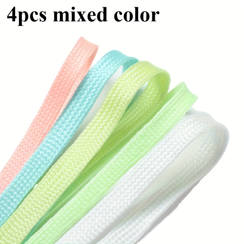 Unisex Fluorescent Luminous Shoelaces for Sports and Basketball Shoes, Bright Colors, Thickened 4/8 Pcs