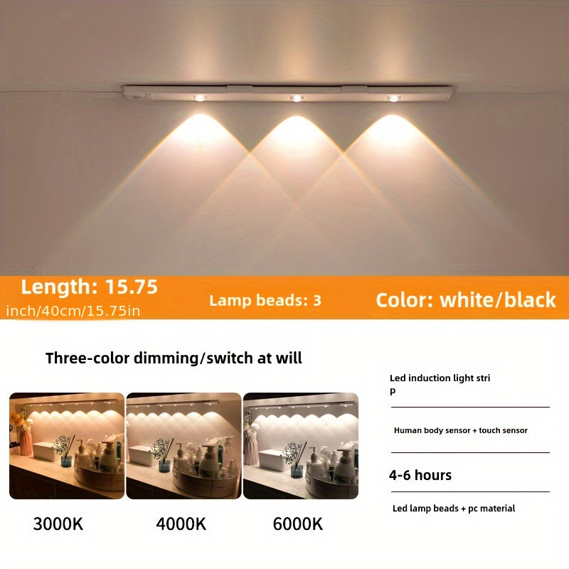 Rechargeable LED Night Light with Motion Sensor Wall-Mounted Battery Powered Warm White