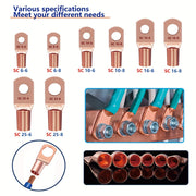 60PCS Battery Lug Ring Terminal Kit for Vehicles Ships Power Distribution