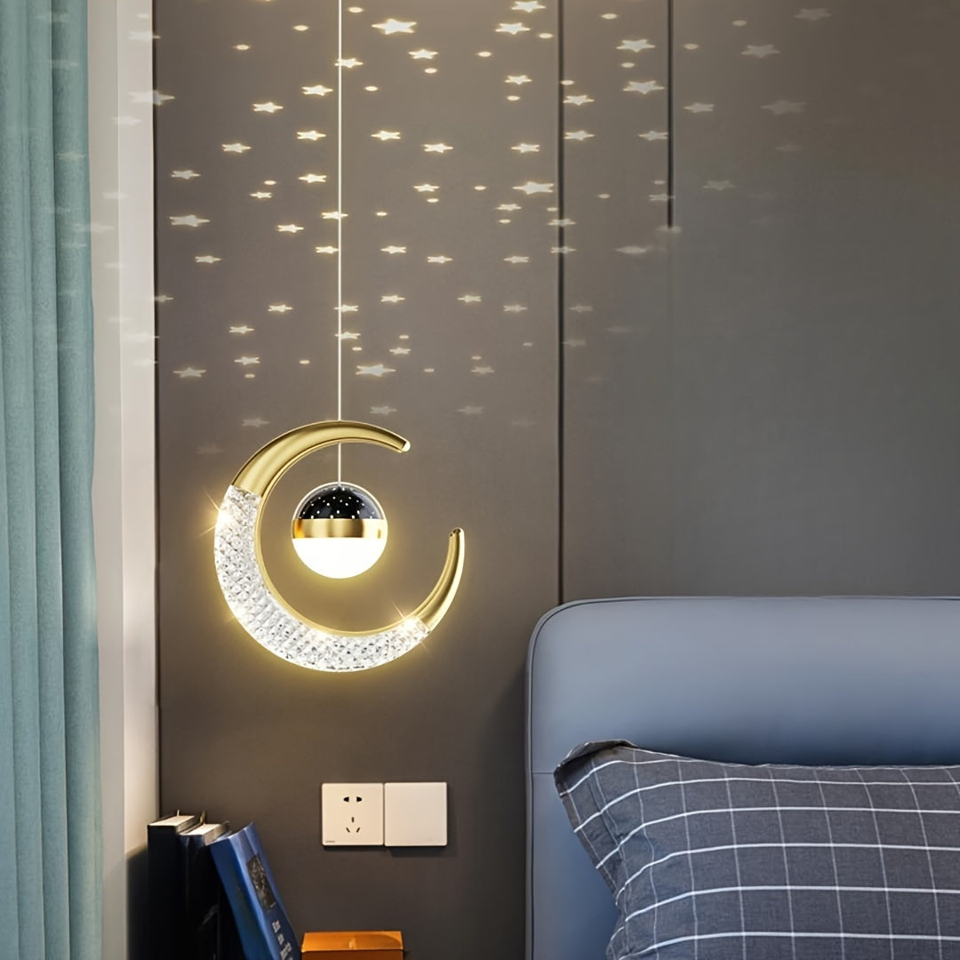 Modern Crystal Chandelier for Bedroom and Restaurant Lighting 12-Inch Diameter