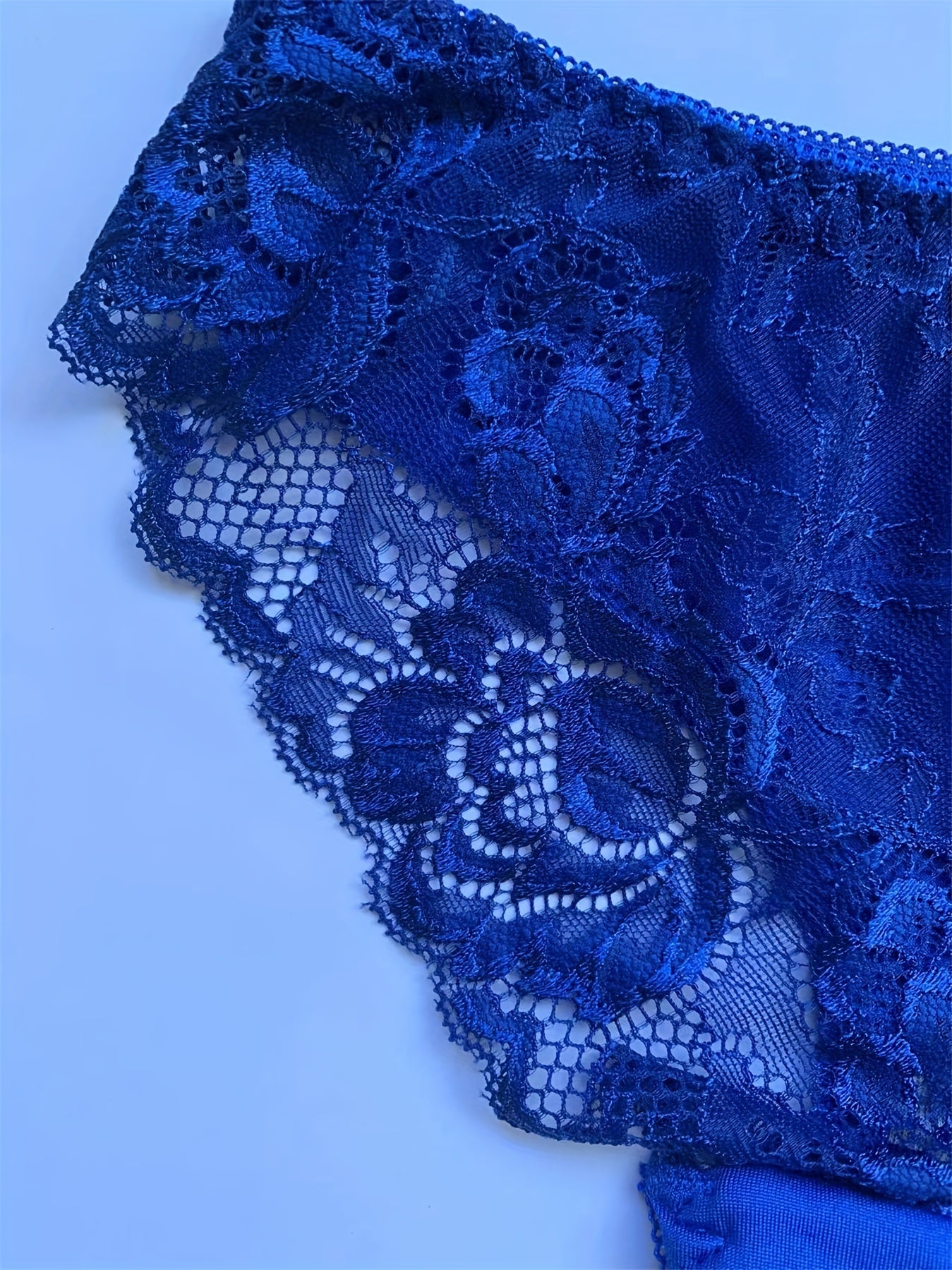 Lingerie Set for Adults Red Lace Bralette and Thong Medium Support Polyamide Spandex Low-Rise