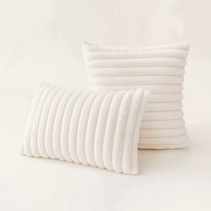 White Plush Cotton Velvet Pillowcase for Bedroom Sofa Decor