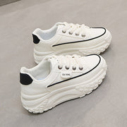 Women's Casual Sneakers Lace-Up All-Season White Black Low Top