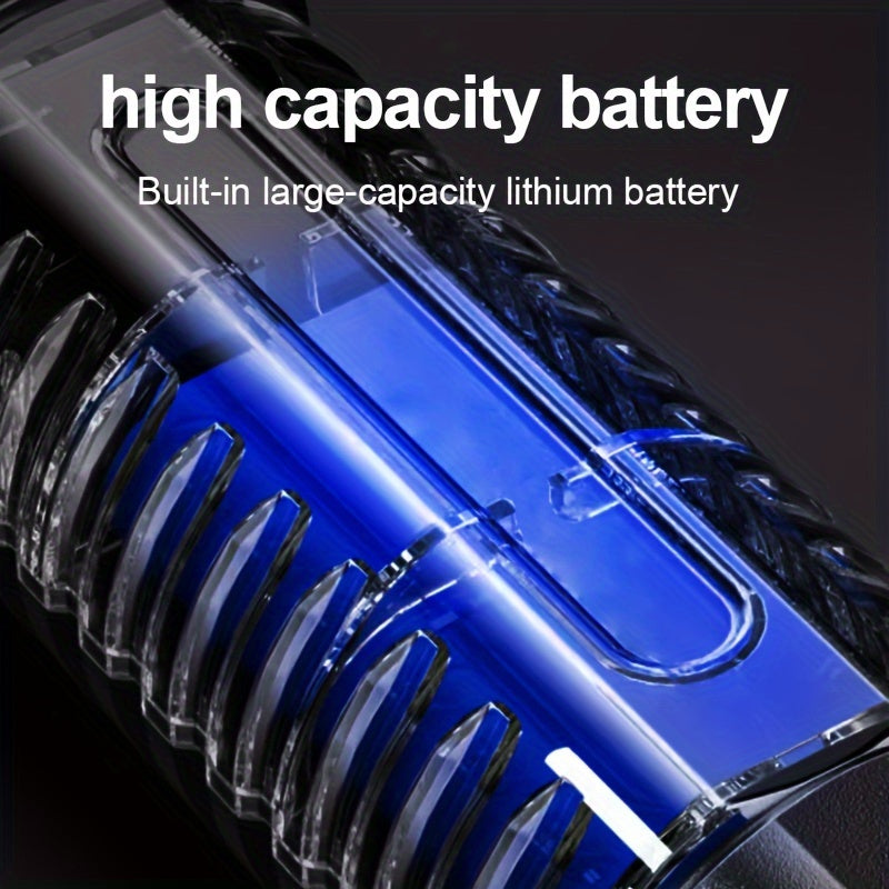 Новый перезаряжаемый тактический фонарь с встроенной батареей 15000mAh и COB светом, обеспечивающий дальнобойное освещение.