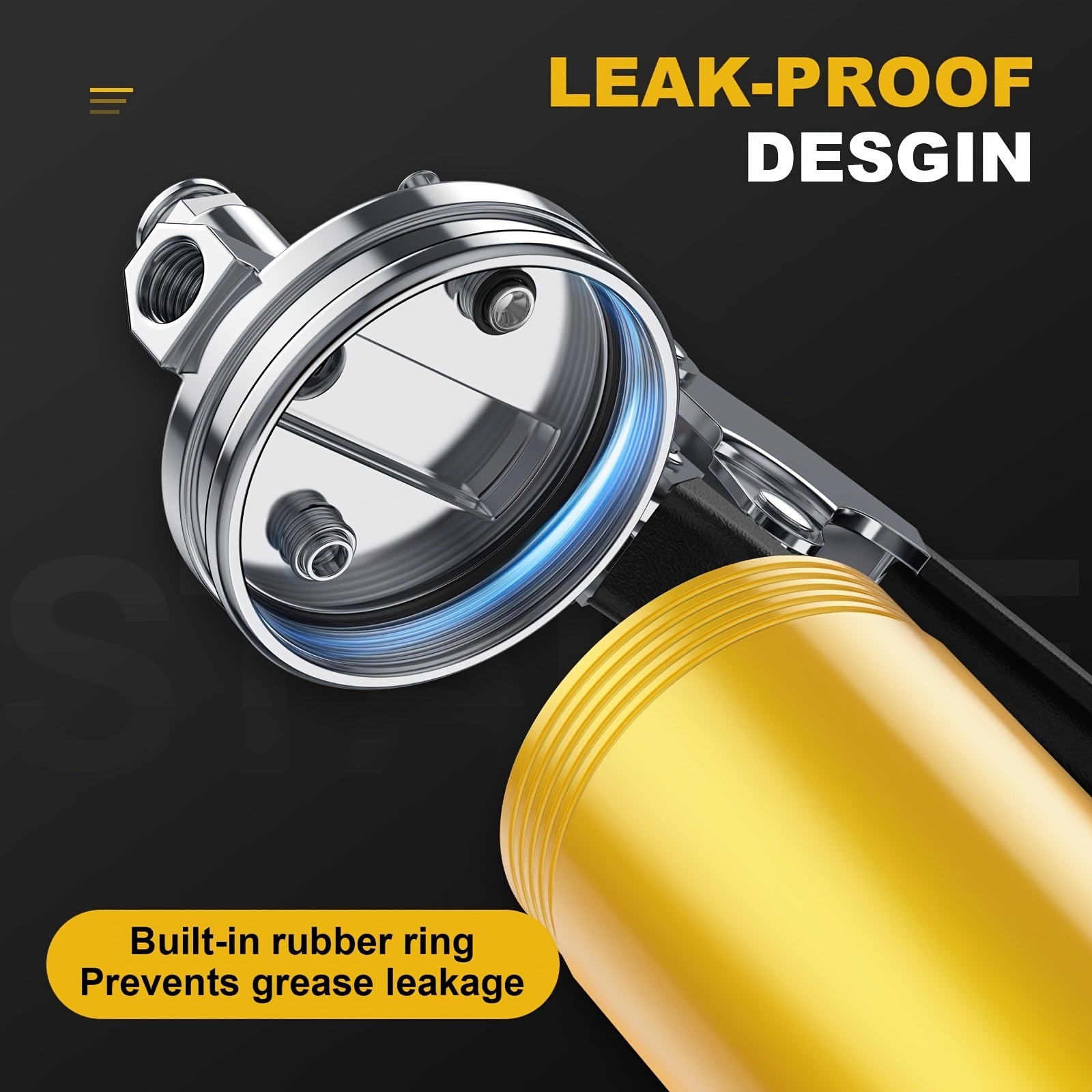 Heavy Duty Grease Gun Kit Stainless Steel 8000 PSI 14 Oz with 45.72cm Hose