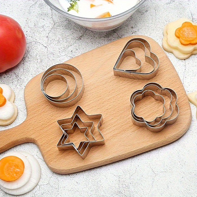 12-Piece Stainless Steel Baking Set for Cakes Cookies Sandwiches and Donuts