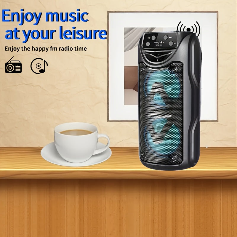 Ovozli, portativ ochiq havoda foydalanish uchun mo'ljallangan dinamiklar, LED chiroqlar, katta batareya va turli ulanish variantlari bilan. Jonli musiqa va uy partiyalari uchun ideal.