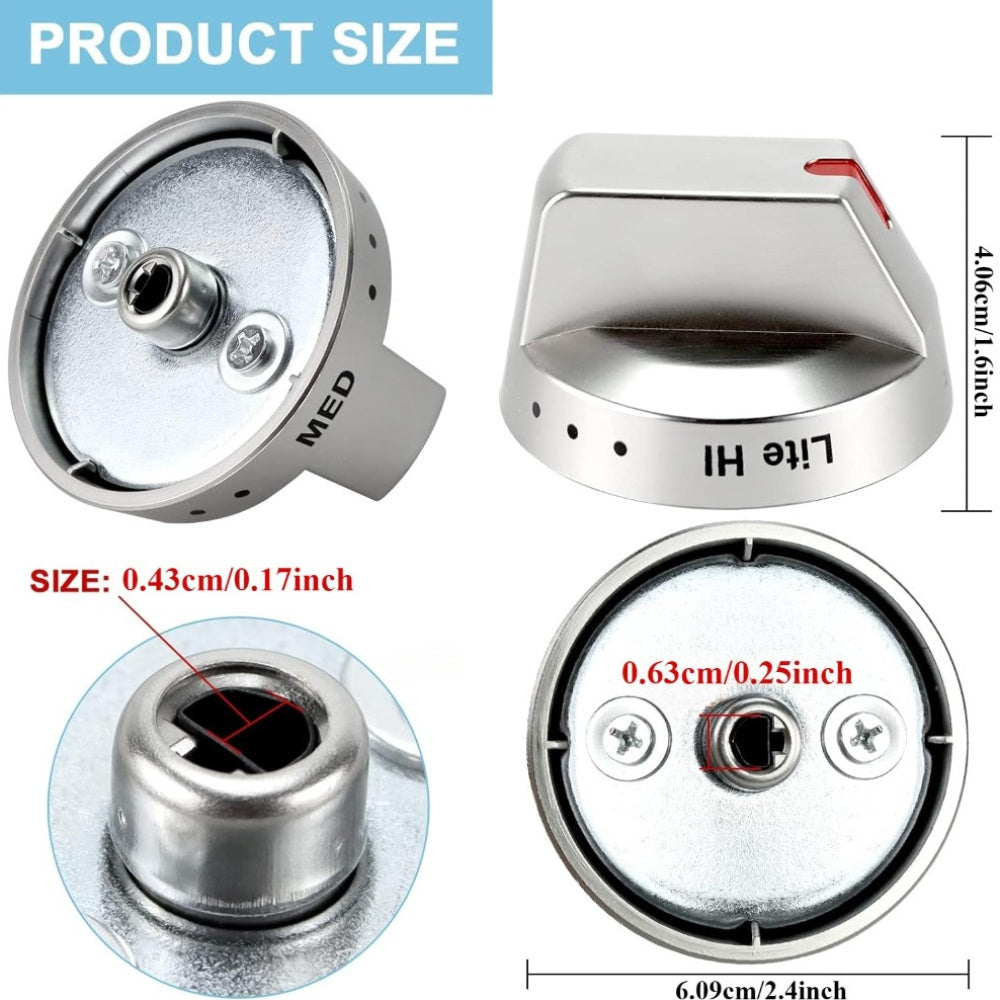 Metal D-Shaped Control Knob for Gas Stoves Compatible with NX58F5700WS NX58H5600SS NX58H5650WS NX58J7750SS