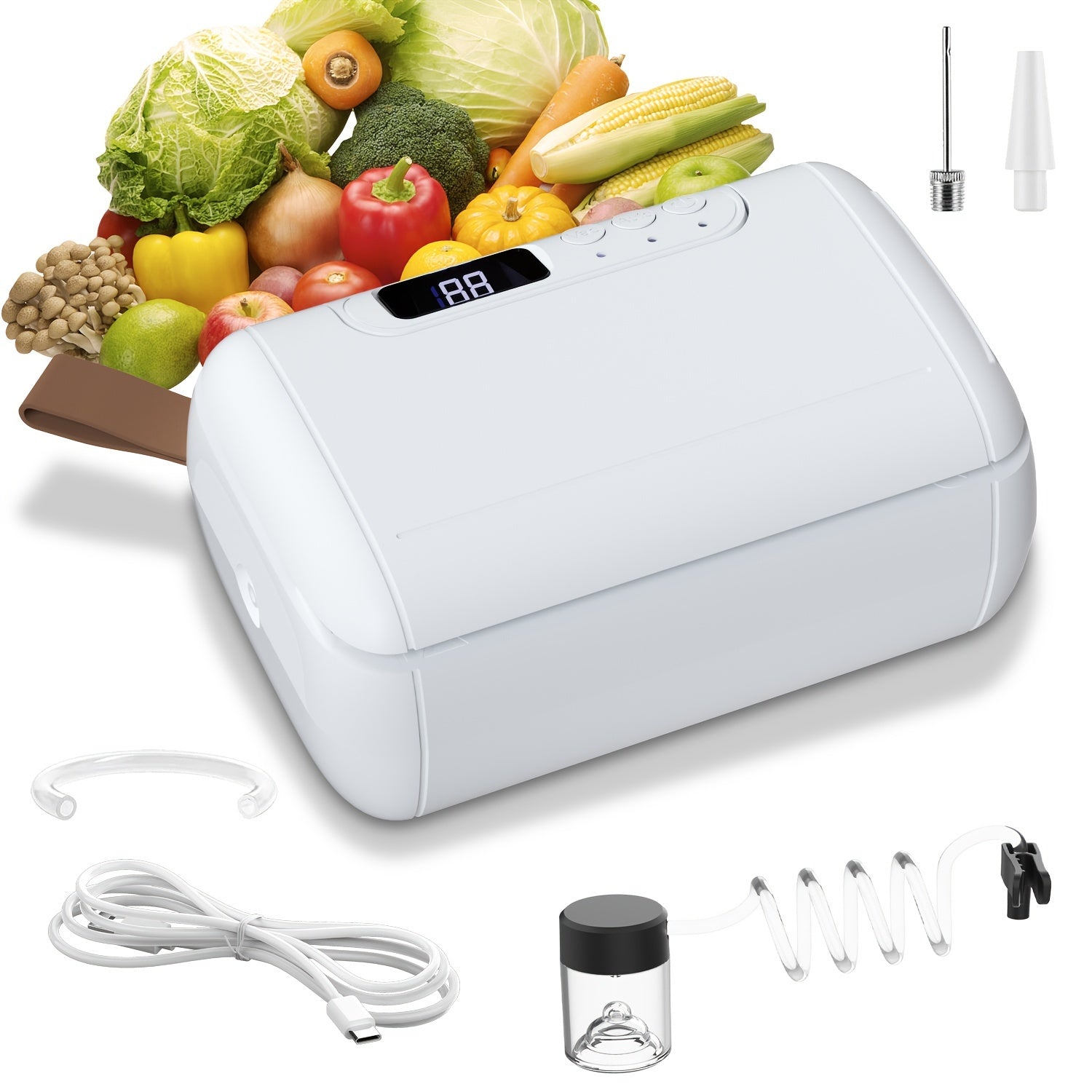 PANCERKA USB-Uyquvchi Qayta To'ldiriladigan Vacuum Sealer Kiti Mason Bankalari uchun - Keng va Oddiy Oyoqlarga mos keladi, Ovqat Saqlash va Konserva qilish uchun ideal.