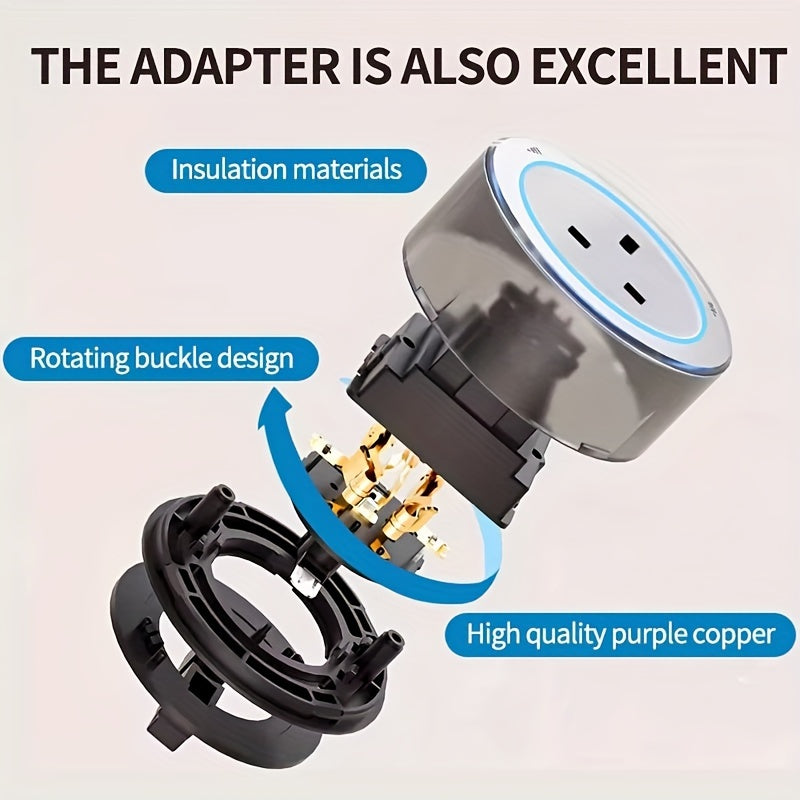 European Standard Rotating Wall Power Socket with USB Type C 220-240V Surface Mount