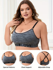 Бюстгальтер для женщин больших размеров бесшовный с поддержкой, дышащие регулируемые бретели