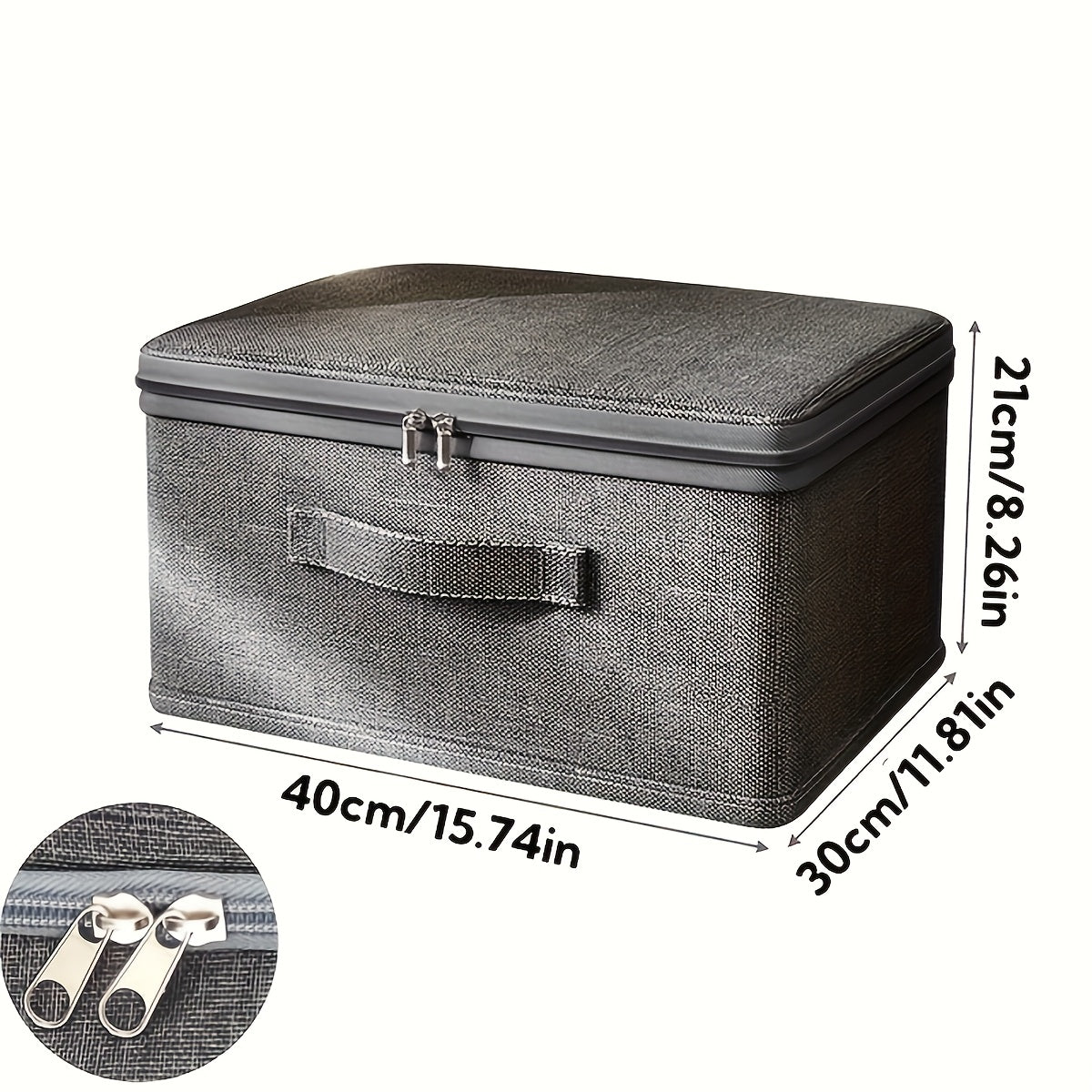 Large Gray Foldable Storage Bags with Reinforced Handles for Clothes and Bedding