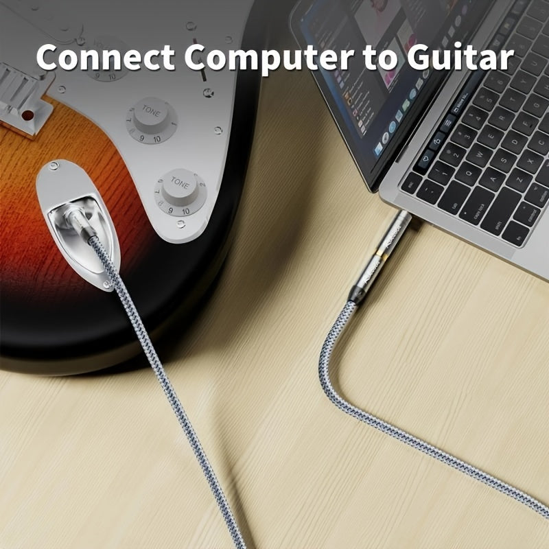 3.5mm to 6.5mm Audio Adapter Gold-Plated Noise Reduction Alloy Grey for Musical Instruments