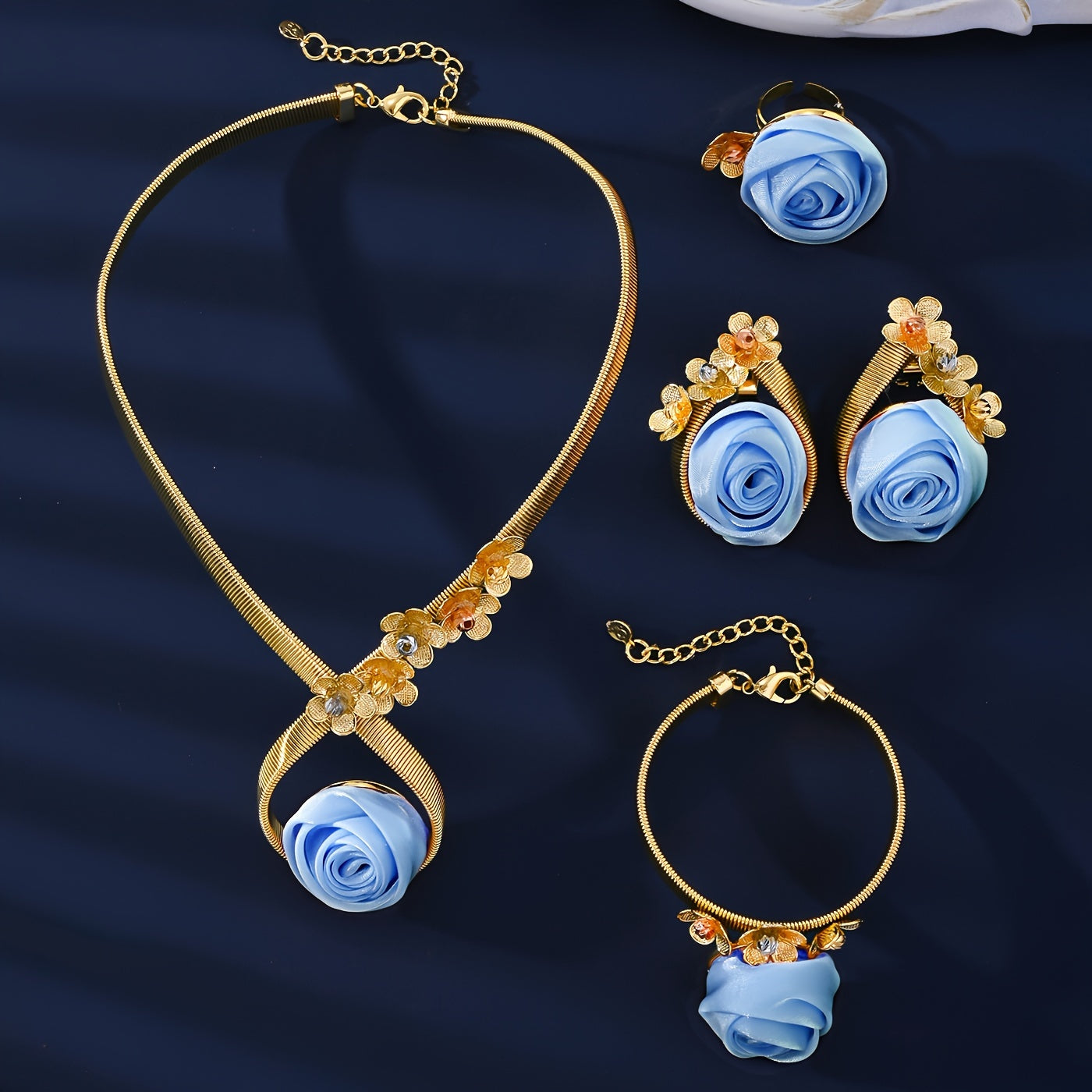 Gold-Plated Jewelry Set for Women Middle Eastern Style Wedding and Special Occasion