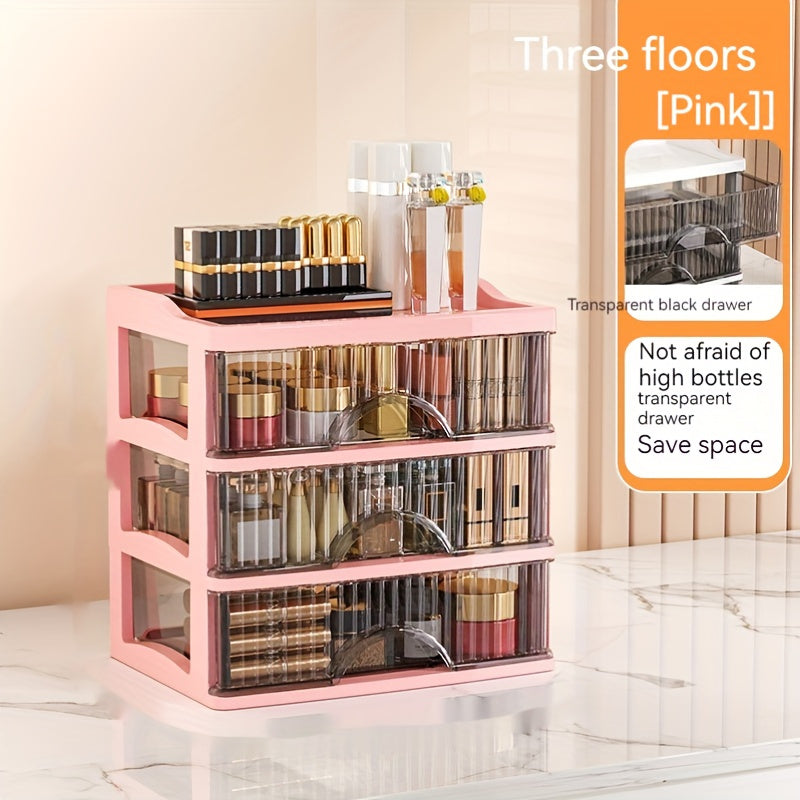 Transparent Stackable Jewelry and Cosmetic Organizer for Vanity Storage