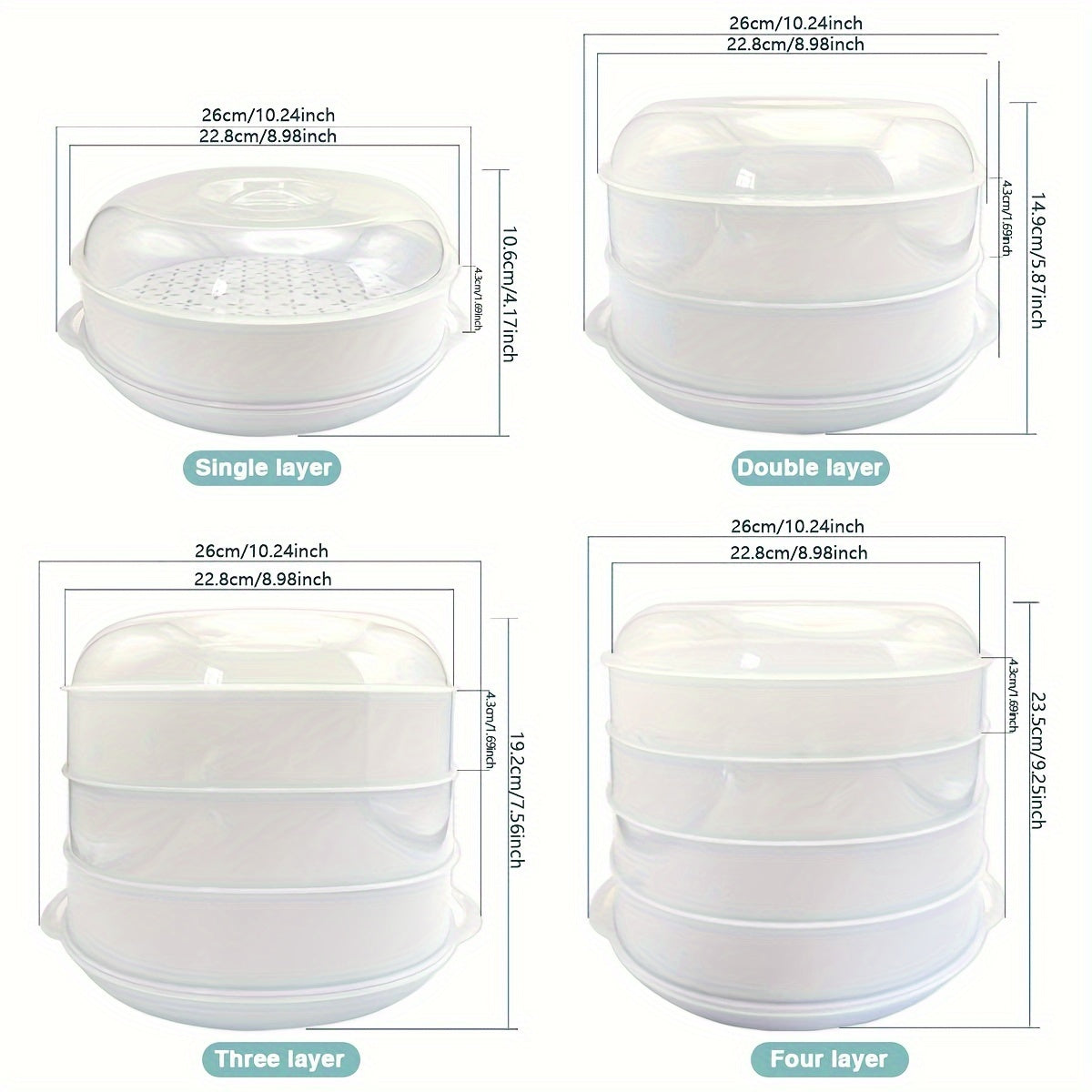 Double Boiler Steamer Multi-Tier Food Steaming System for Vegetables Rice Fish