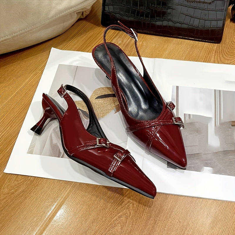 Women's High Heel Sandals Elegant Stiletto Pointed Toe Buckle Strappy Summer