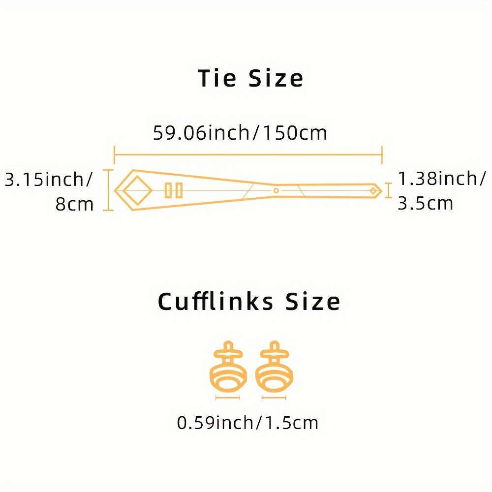 Men's Paisley Tie Pocket Square Cufflink Set Polyester Woven for Weddings Parties Business