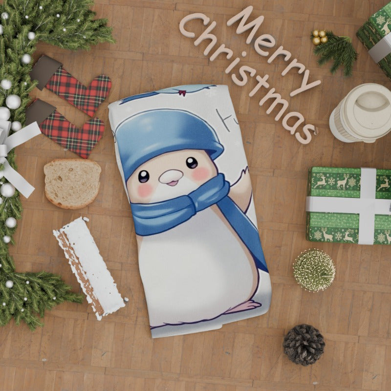 Christmas Towel 18x66cm Snowflakes Snowmen Deer Gift Decor