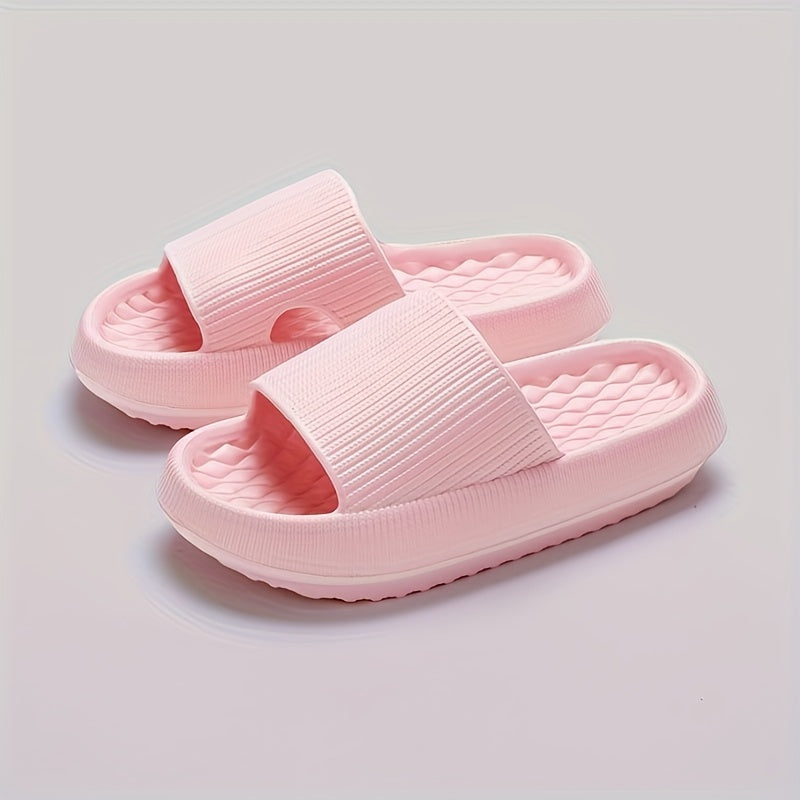 Unisex Solid Color Minimalist Pillow Slides Slip-On Soft Sole Home Shower Slides