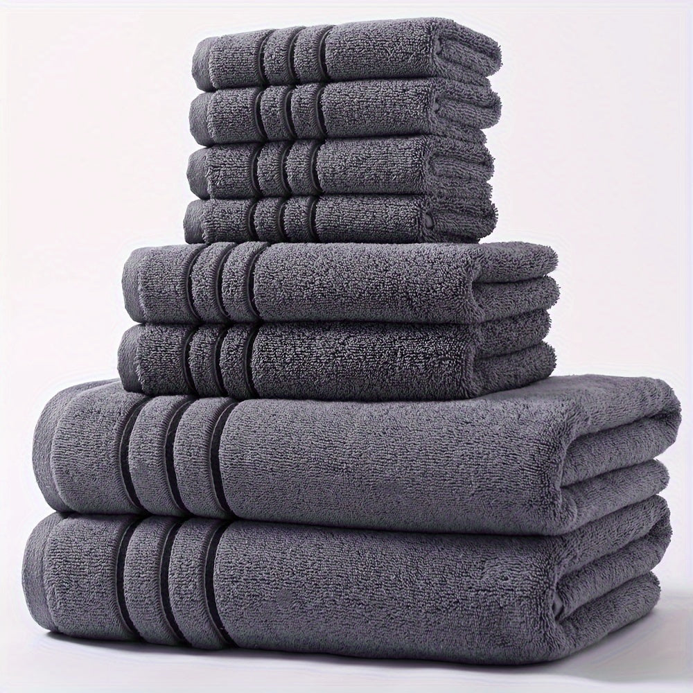 Set of 8 Cotton Towels Bath Hand Face Assorted Sizes Home Bathroom Accessories