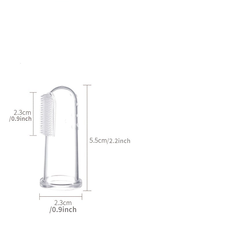 Silicone Baby Finger Toothbrush for Infants and Toddlers with Thumb Cover and Tongue Cleaner