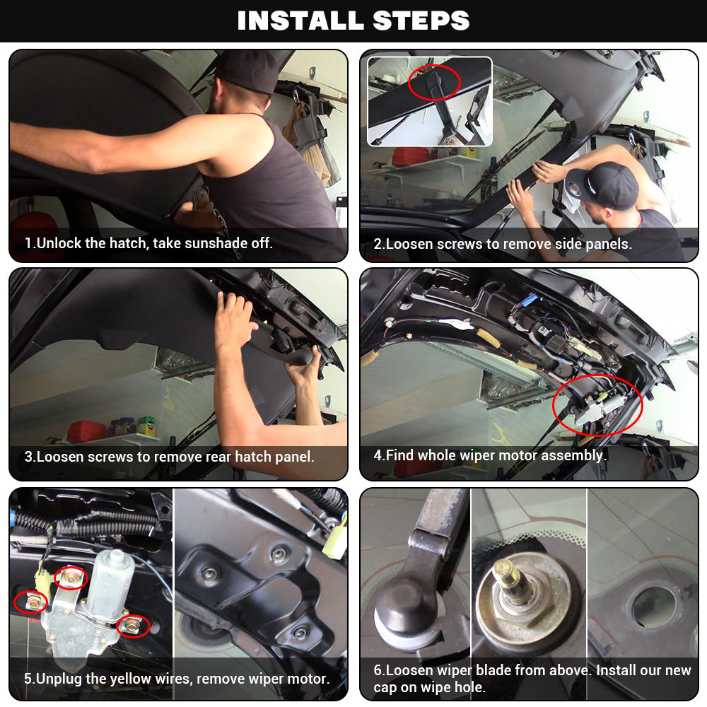 Avtomobil orqa shisha yuvish moslamasini olib tashlash to'plami, alyuminiy plomba qopqog'i, universal avtomobil aksessuarlari
