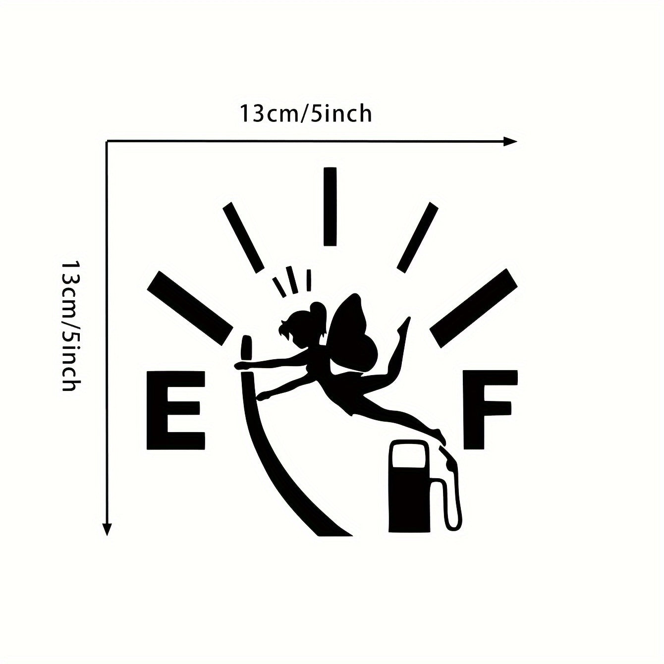 Car Fuel Gauge Decal Funny Running on Empty Gas Tank Door Sticker