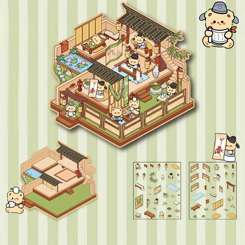 3D Наклейки для ландшафта хранения для миниатюрных сцен Маленький дом Журналинг DIY Облегчение стресса