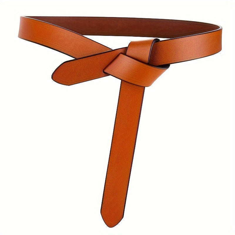 Women's Cowhide Leather Belt Knotted Girdle Corset for Dress Accessories