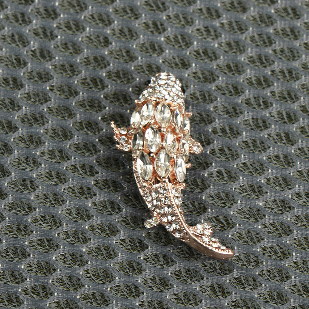 Koi Fish Brooch Pin Enamel Rhinestone Jewelry Fashion Accessory