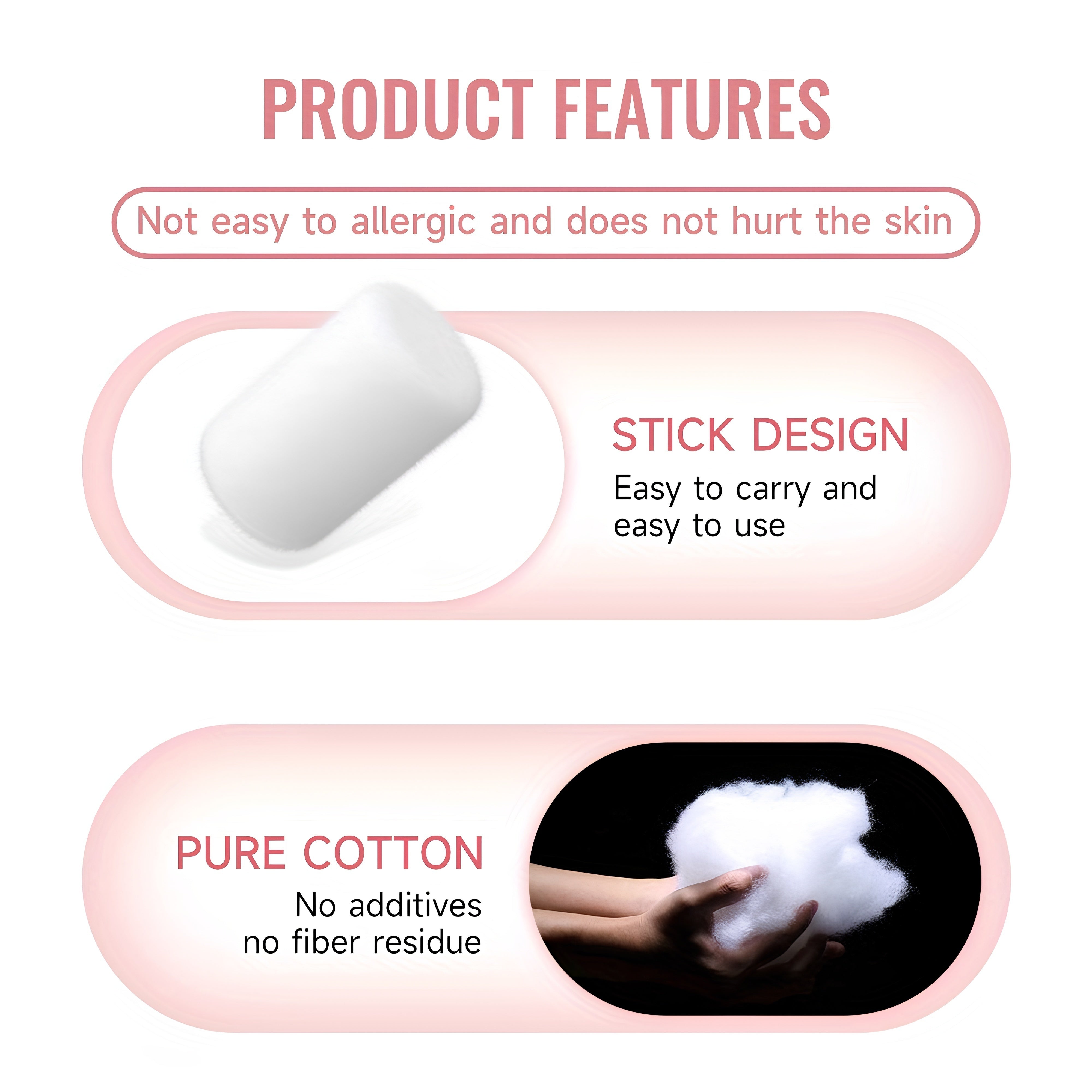 50pcs Cotton Nosebleed Cotton Balls for Children and Adults White