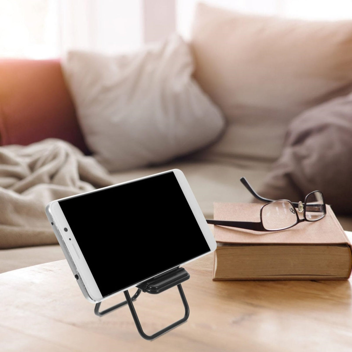 Miniatura de casa ornamento soporte para teléfono silla plegable conjunto de decoración de escritorio