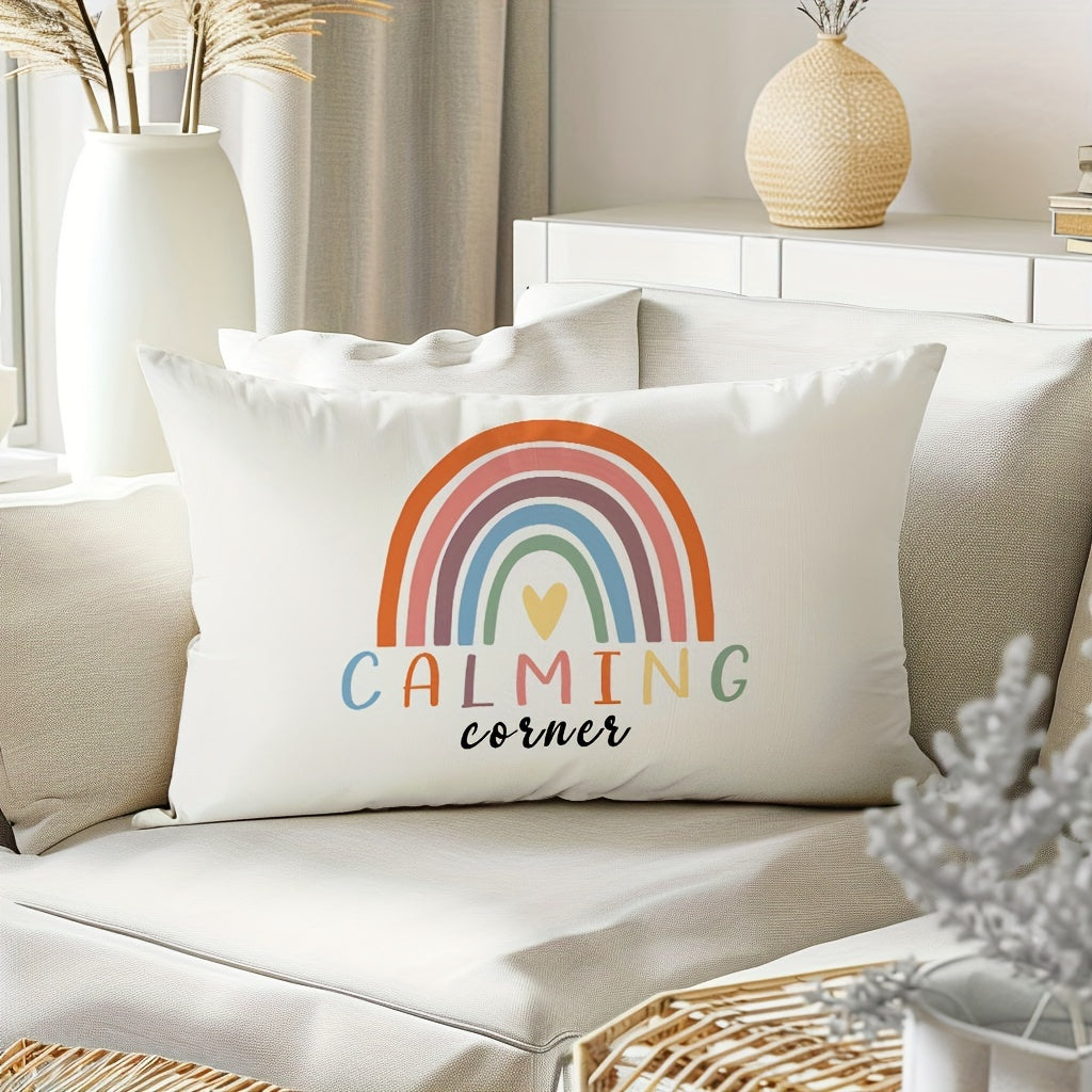 Emotsional tashqi yostiq qopqog'i, do'stlar uchun o'z-o'zini rag'batlantiruvchi sovg'alar, emotsional tartibga solish dekoratsiyasi, o'lchamlari 29.97sm*50.04sm va 44.96sm*44.96sm, yashash joylarida uy dekoratsiyalari uchun ideal, yostiq ichki qismi yo'q.