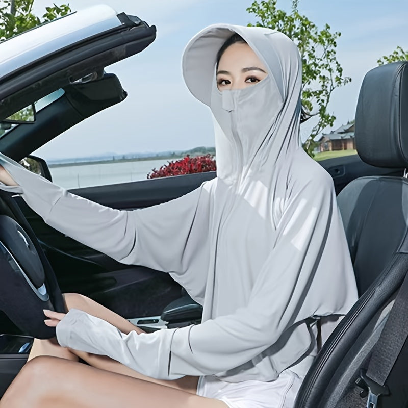 Women's UV Protection Hooded Sun Shirt Lightweight Long Sleeve Sun Protective Clothing