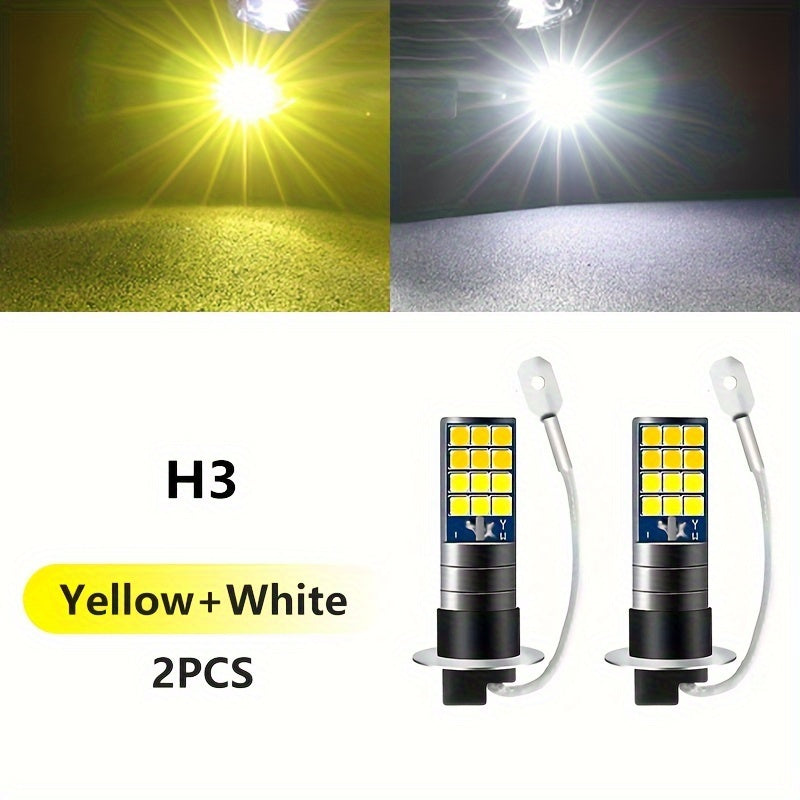 Car LED Fog Light Bulb 6000K White Ice Blue Yellow White 2 Pack