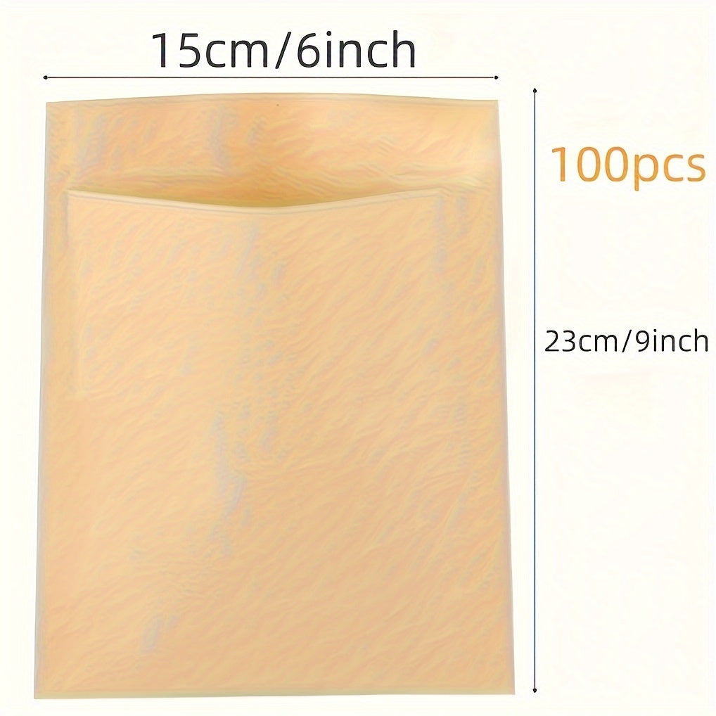 Kraft Paper Bags Pack of 50/100 Food Grade Square Oil-Proof for Snacks Biscuits