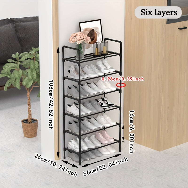 Multi-Layer Metal Shoe Rack for Entryway and Bedroom Storage