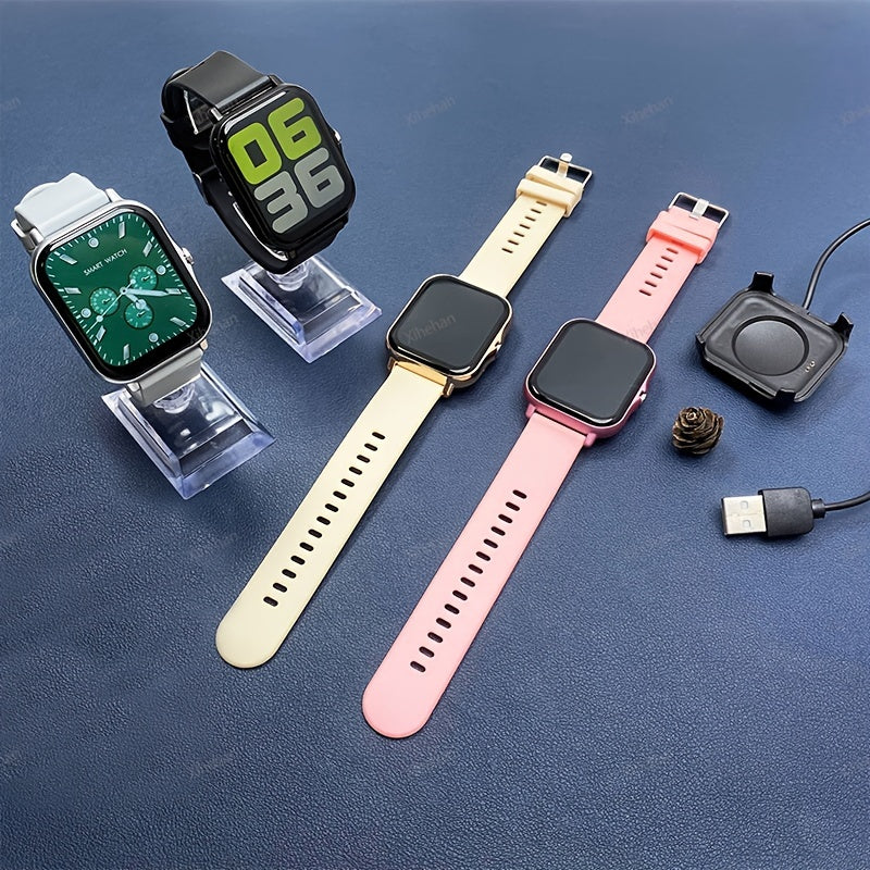 Men Women 1.83 Inch Touch Screen Smartwatch Fitness Tracker Wireless Calls Message Alerts Sports Modes Music Control Compatible with Android iPhone