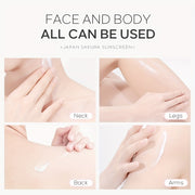 Juego de 3 Cremas solares unisex Sakura SPF50 PA+++ para protección contra luz azul y polvo