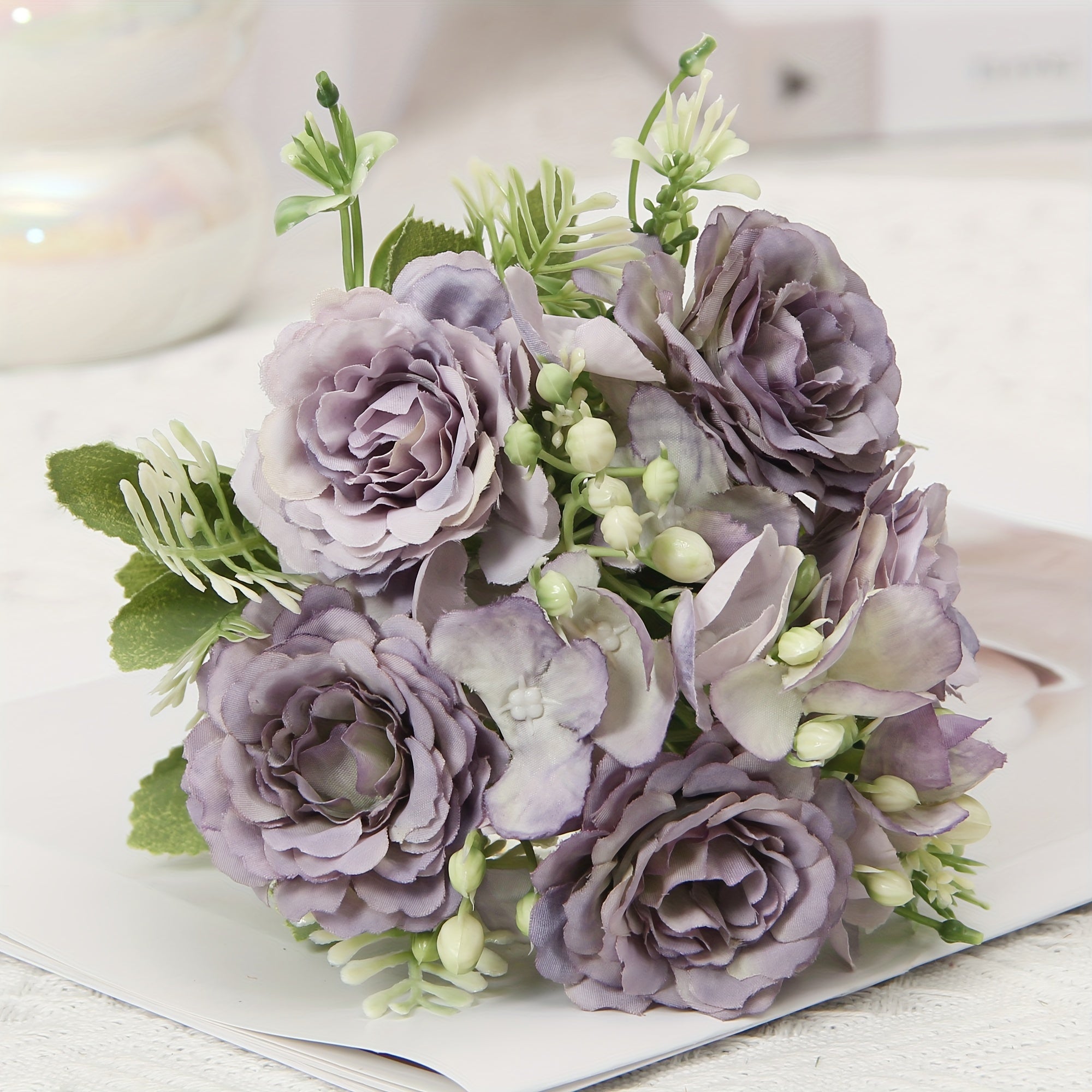 Ramos de flores artificiales peonía falsa para centros de mesa en el hogar y la oficina