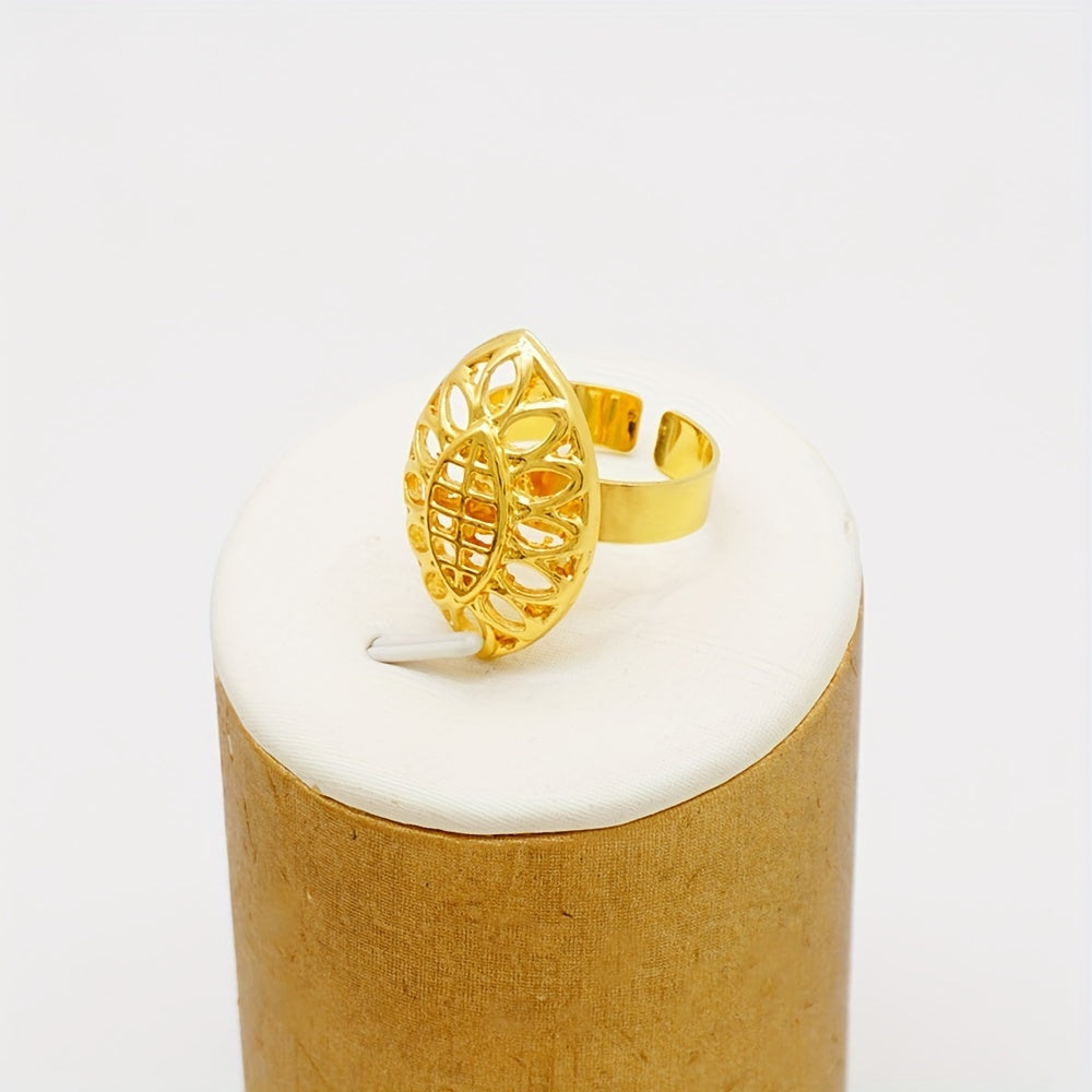 Vintage Bohemia Zinc Alloy Jewelry Set with Hollow Flower Necklace and Dangle Earrings