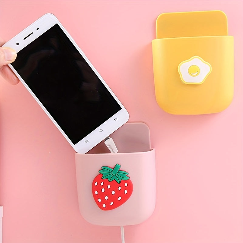 Organizador de pared para teléfonos móviles, mandos a distancia y cables, autoadhesivo, sin taladro, almacenamiento para escritorio en casa