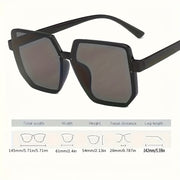 Large Square Fashion Glasses with Anti-Glare Lenses Plastic Frame for Shopping and Travel