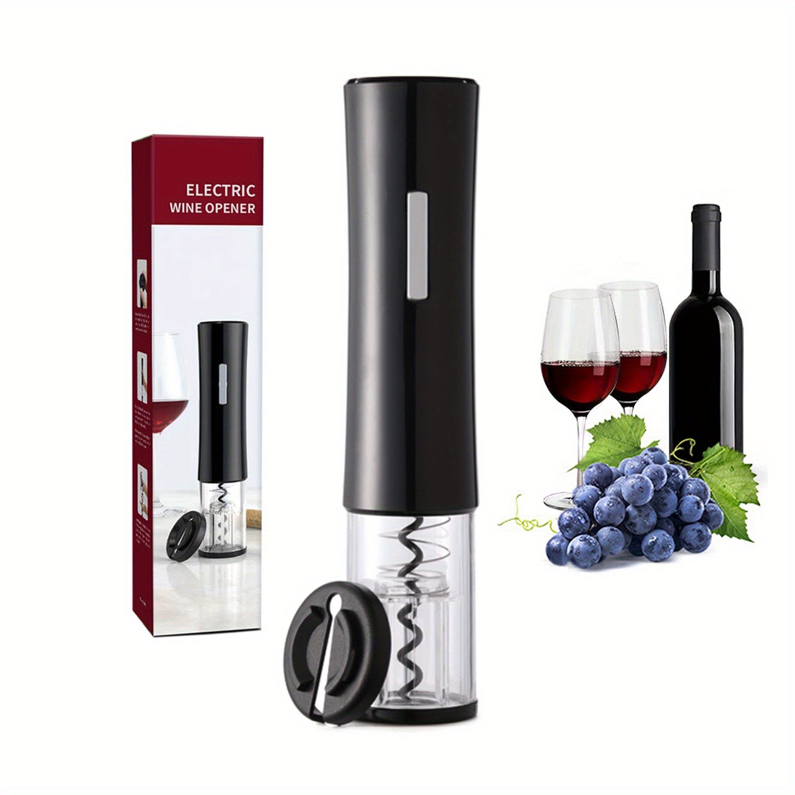 Electric Wine Bottle Opener with Corkscrew and Foil Cutter Red Wine Accessory