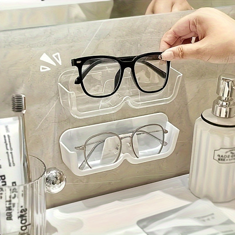 Wall-Mounted Glasses Storage Box for Bathroom Bedroom Organizer